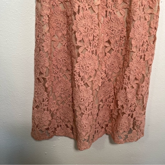 American Eagle Lace Fit & Flare Dress Light Pink - Picture 4 of 11
